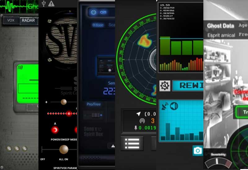 A collage of ghost hunting apps