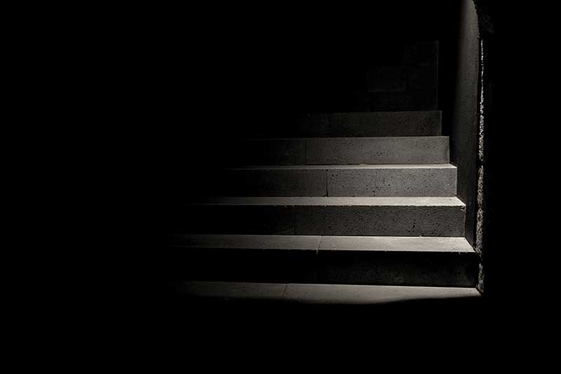 Darkly lit stairs