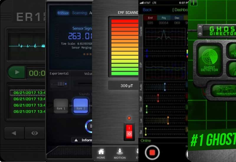 A collage of ghost hunting apps