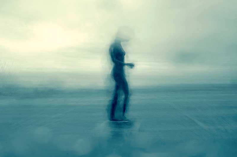 A blurry image of a person